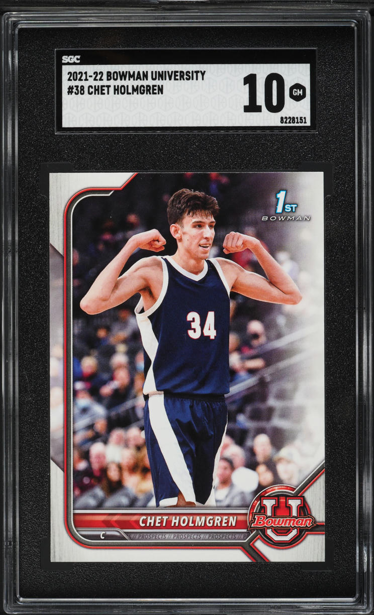 2021 Bowman University Chet Holmgren ROOKIE #38 SGC 10 GEM MINT