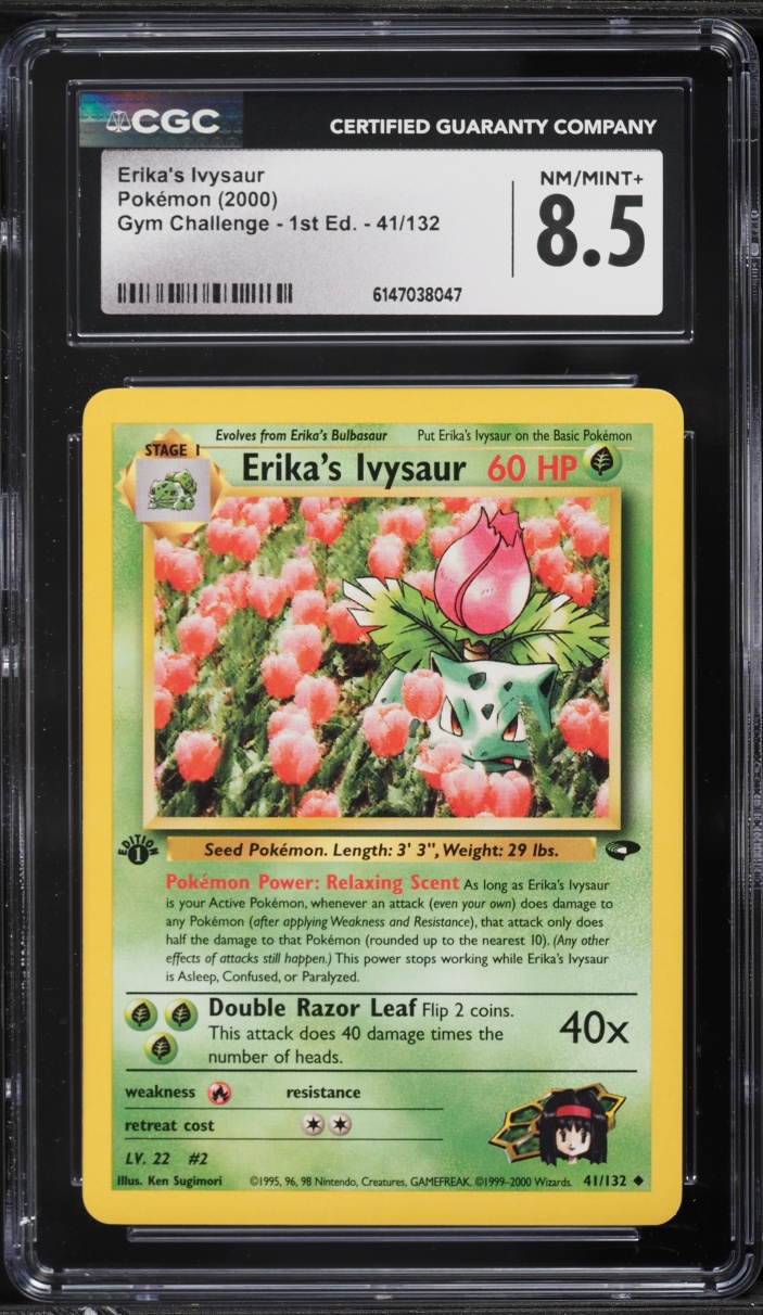 2000 Pokemon Gym Challenge 1st Edition Erika's Ivysaur #41 CGC 8.5 NM-MT+
