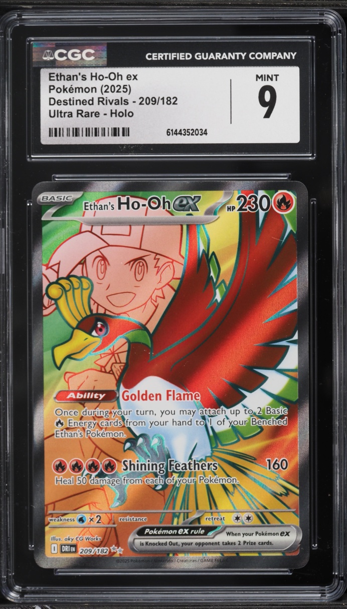2025 Pokemon Scarlet & Violet Destined Rivals Full Art Ethan's Ho-Oh Ex #209 CGC 9 MINT