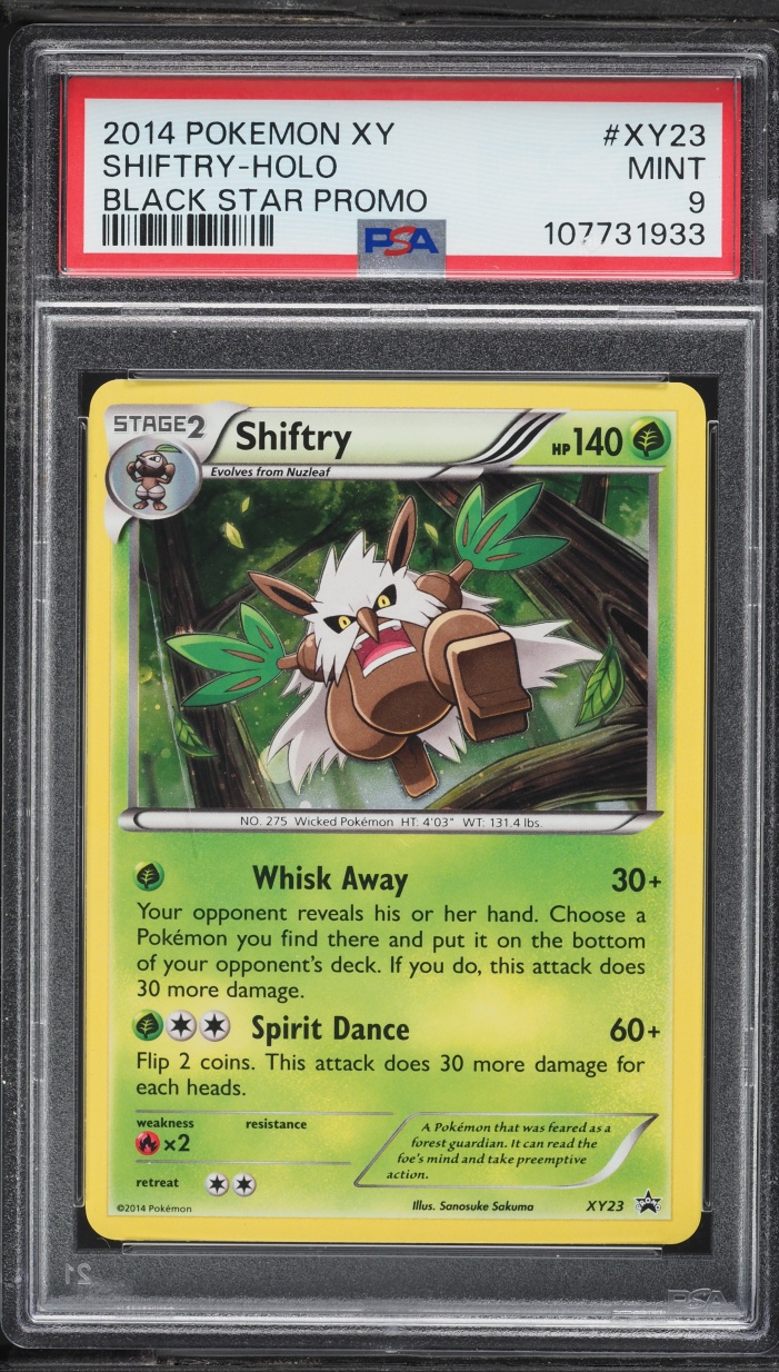 2014 Pokemon XY Black Star Promo Holo Shiftry #XY23 PSA 9 MINT