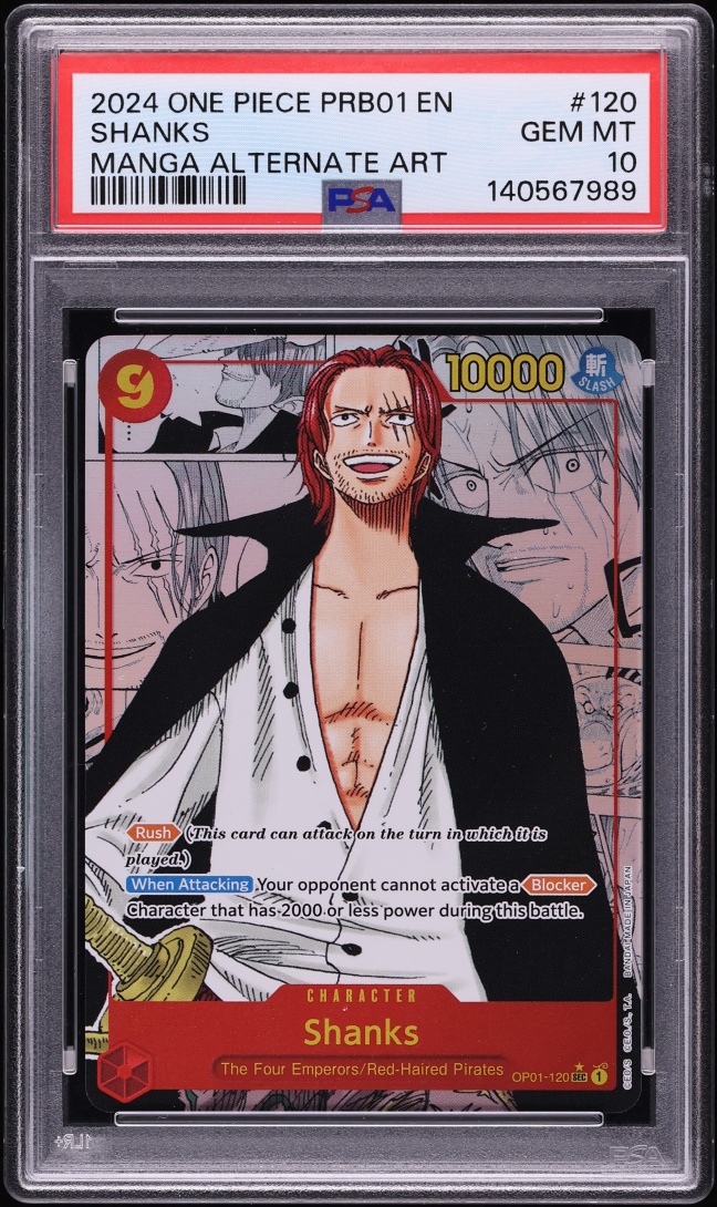 2024 One Piece Premium The Best Manga Art Shanks #OP01-120 PSA 10 GEM MINT