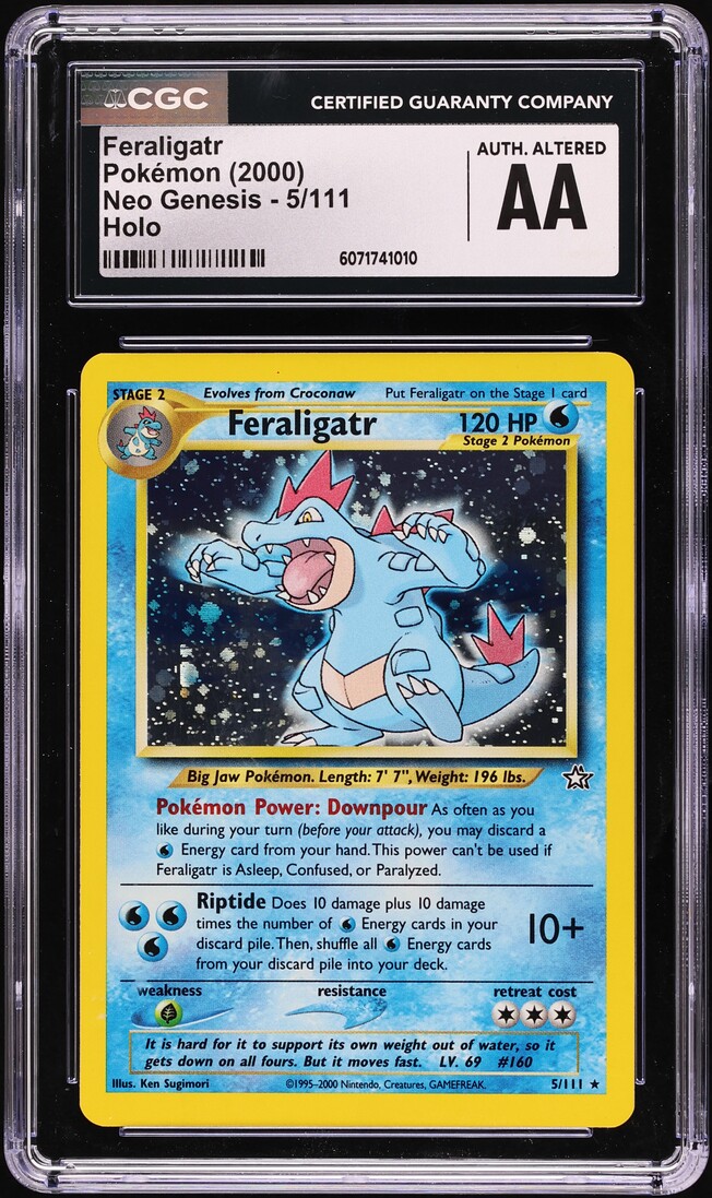 2000 Pokemon Neo Genesis Holo Feraligatr #5 CGC ALTERED AUTH