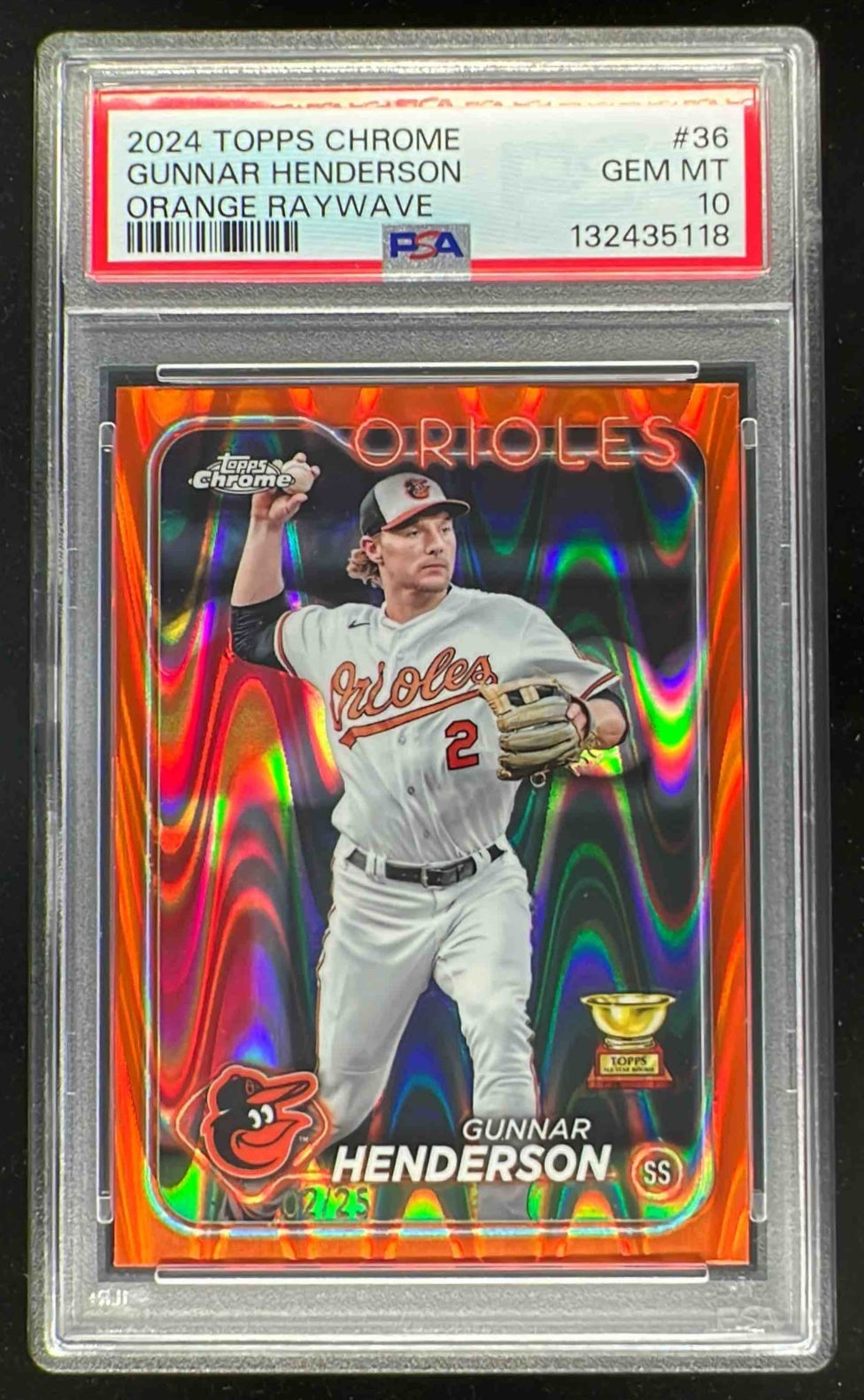 thumbnail image 2 of 2023 Topps Chrome Gunnar Henderson Rookie Refractor #88CU-8 – SSP RARE MINT Orioles 2 of 3