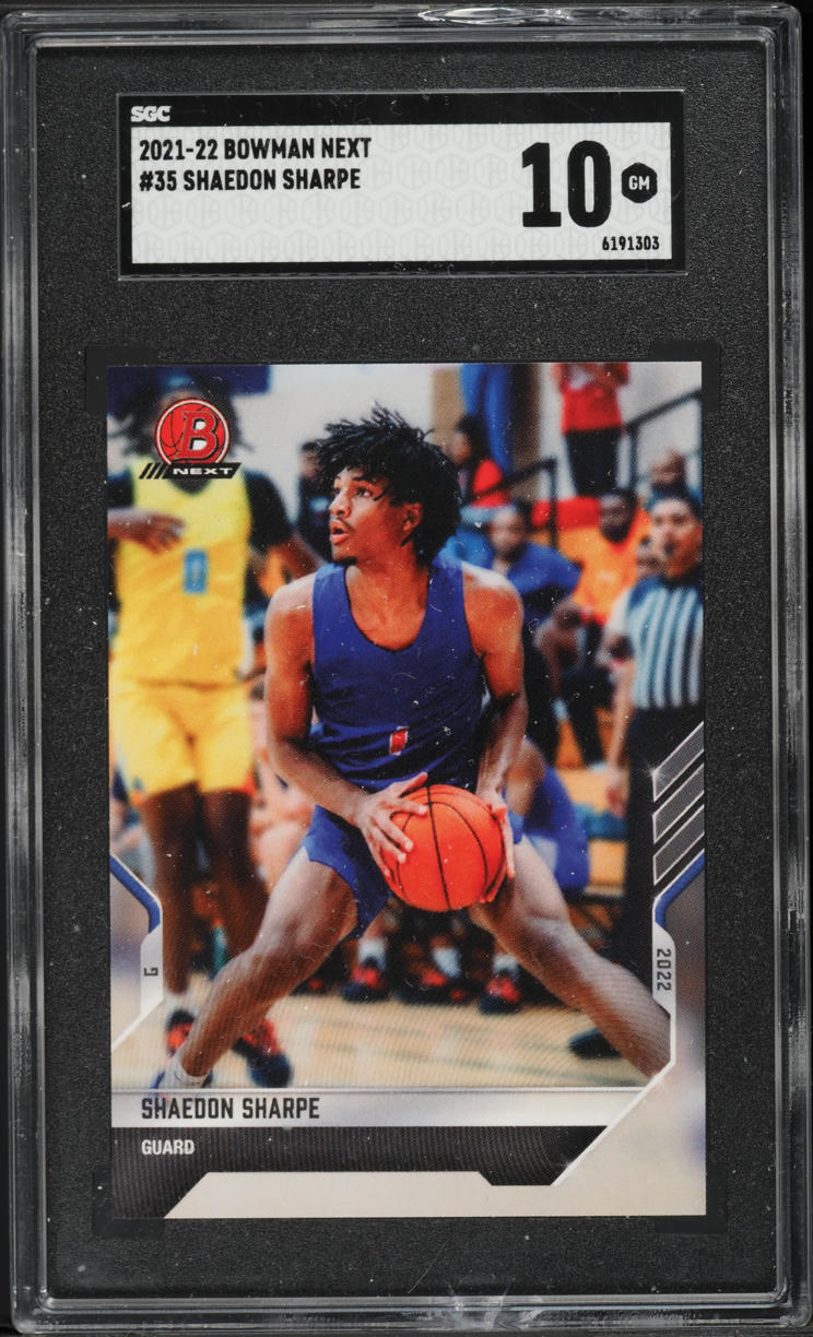 2021 Bowman Next Shaedon Sharpe ROOKIE #35 SGC 10 GEM MINT