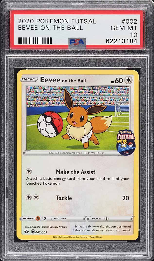 2020 Pokemon Sword & Shield Futsal Eevee On The Ball #002 PSA 10 GEM MINT