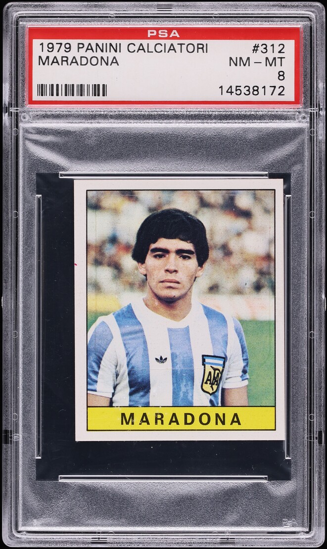 1979 Panini Calciatori Diego Maradona ROOKIE #312 PSA 8 NM-MT