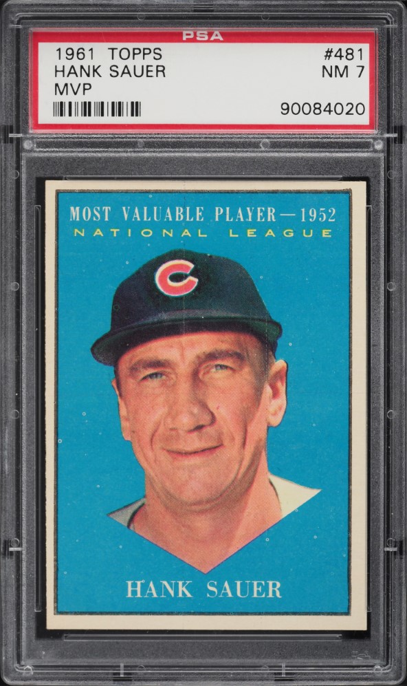 1961 Topps Hank Sauer MVP #481 PSA 7 NRMT