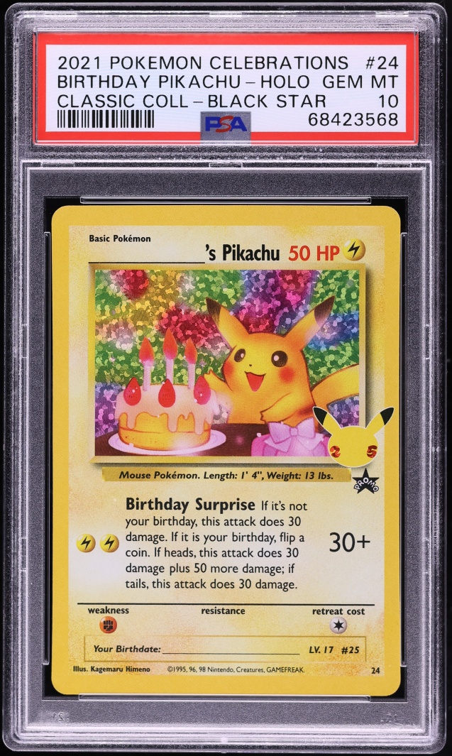 2021 Pokemon SWSH Promo Celebrations Classic Holo Birthday Pikachu #25 PSA 10 GEM MINT