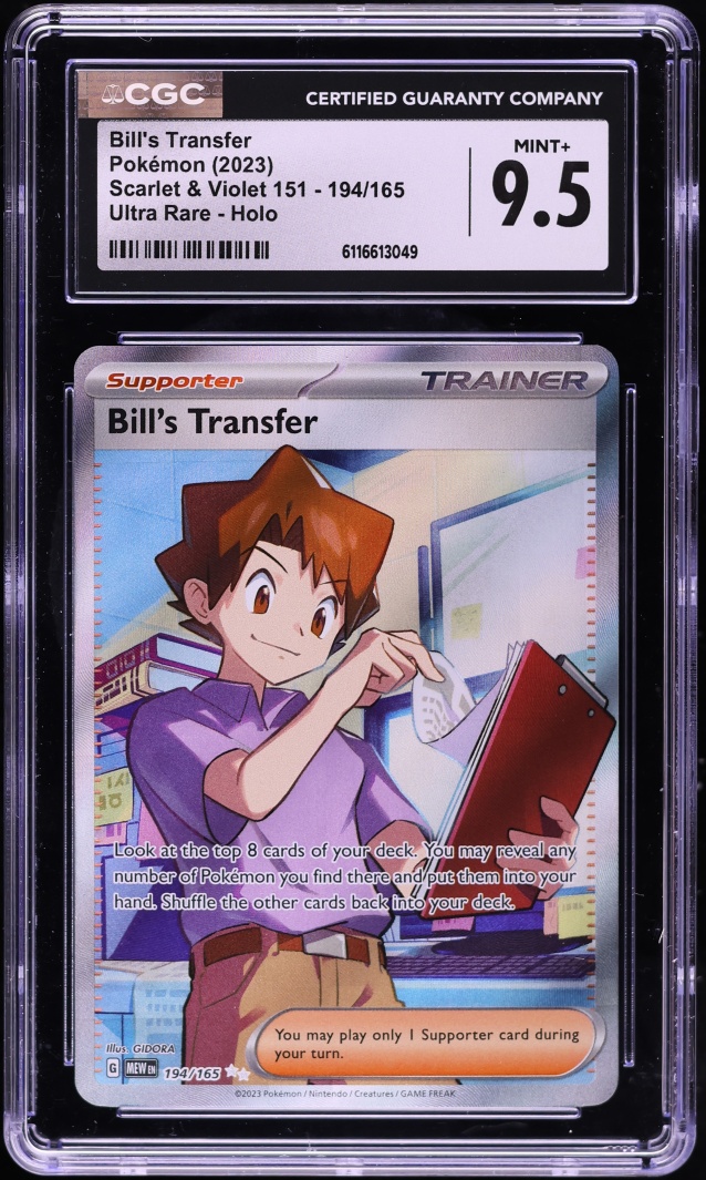 2023 Pokemon Scarlet & Violet 151 Full Art Bill's Transfer #194 CGC 9.5 MINT+