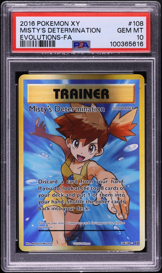 2016 Pokemon XY Evolutions Full Art Misty's Determination #108 PSA 10 GEM MINT