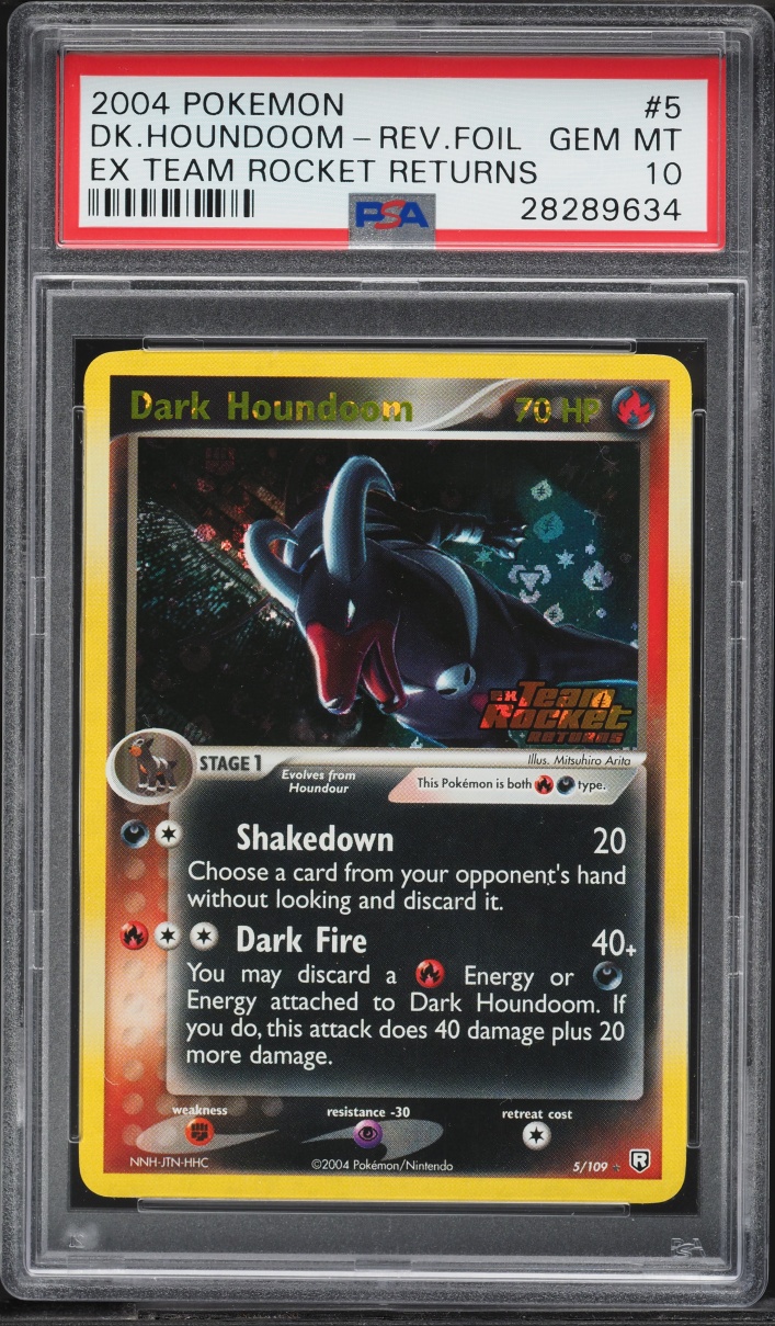 2004 Pokemon EX Team Rocket Returns Reverse Holo Dark Houndoom #5 PSA 10 GEM MINT