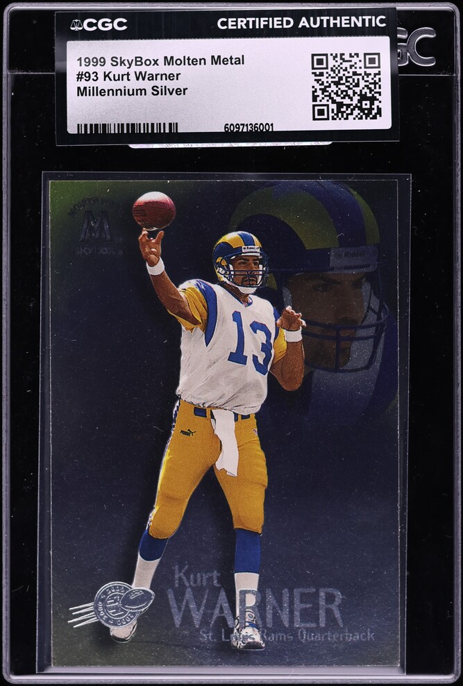 1999 SkyBox Molten Metal Millennium Silver Kurt Warner #93 CGC AUTH