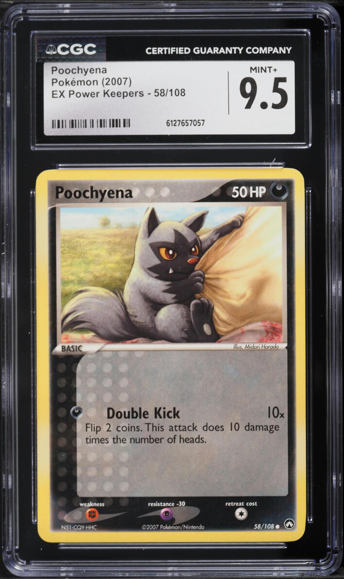 2007 Pokemon EX Power Keepers Poochyena #58 CGC 9.5 MINT+