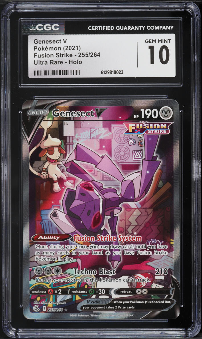 2021 Pokemon Sword & Shield Fusion Strike Full Art Genesect V #255 CGC 10 GEM MINT