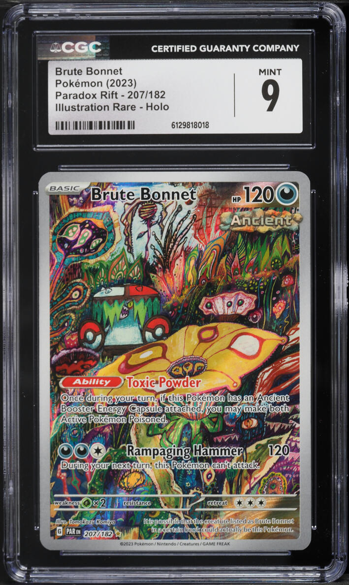 2023 Pokemon Scarlet & Violet Paradox Rift IR Brute Bonnet #207 CGC 9 MINT