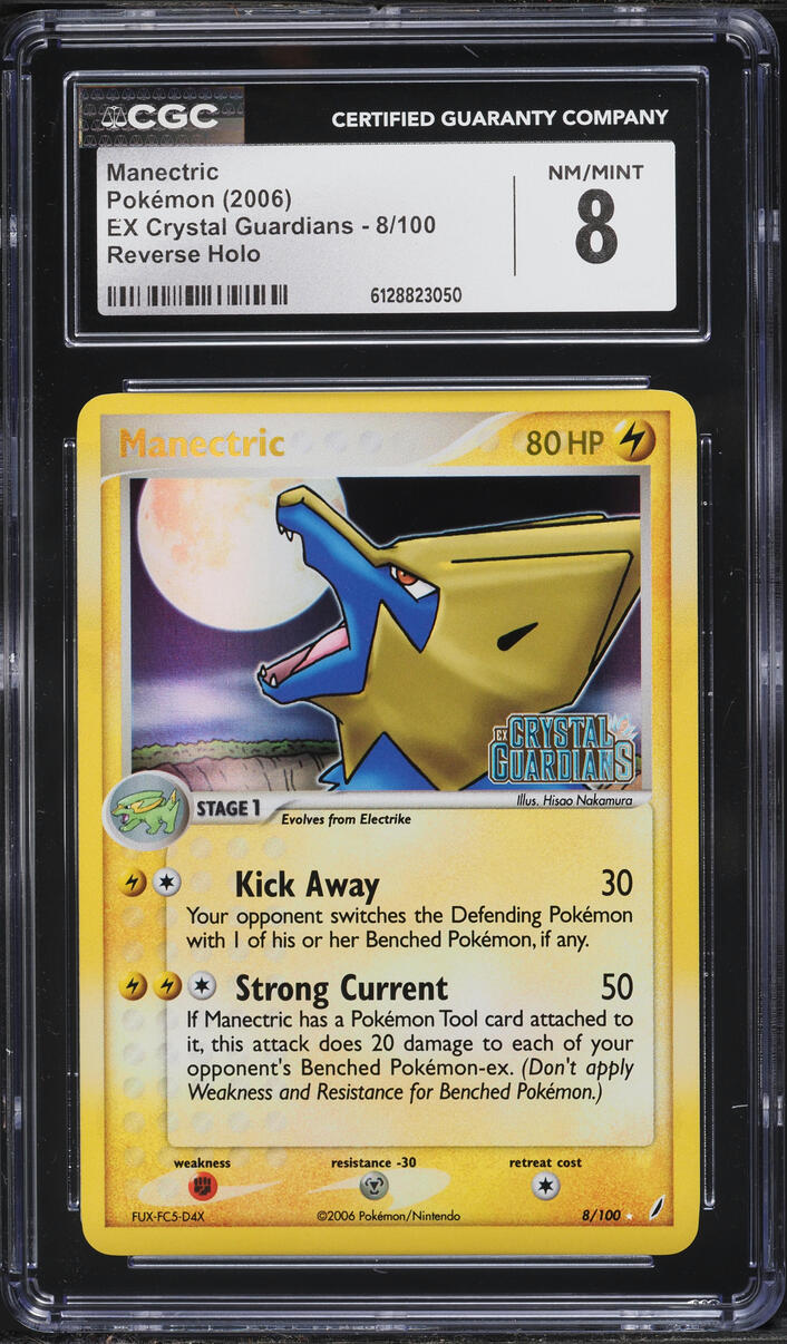 2006 Pokemon EX Crystal Guardians Reverse Holo Manectric #8 CGC 8 NM-MT