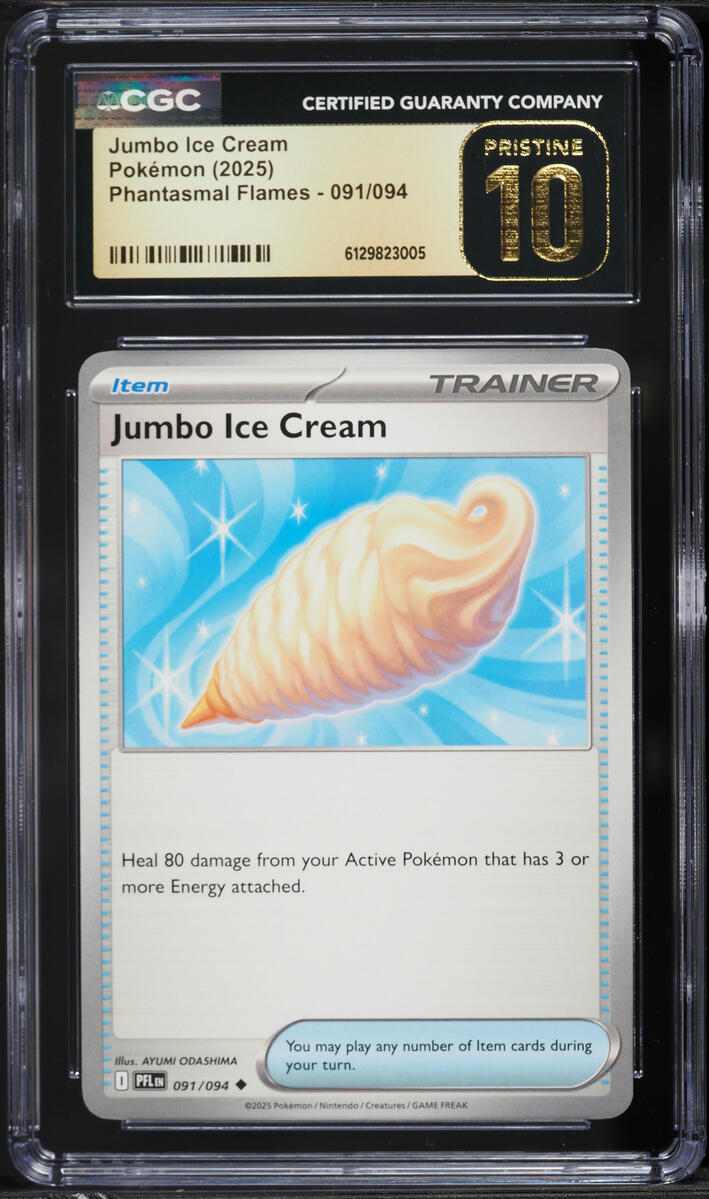 2025 Pokemon Mega Evolution Phantasmal Flames Jumbo Ice Cream #091 CGC 10 PRISTINE