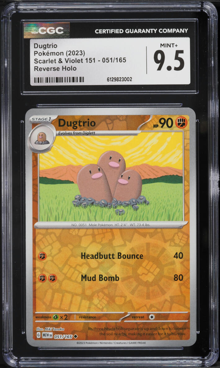 2023 Pokemon Scarlet & Violet 151 Reverse Holo Dugtrio #51 CGC 9.5 MINT+