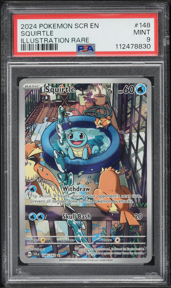2024 Pokemon Scarlet & Violet Stellar Crown IR Squirtle #148 PSA 9 MINT