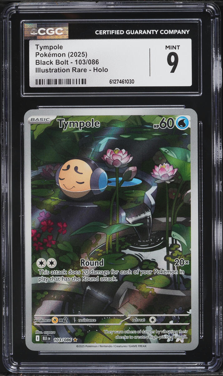 2025 Pokemon Scarlet & Violet Black Bolt IR Tympole #103 CGC 9 MINT