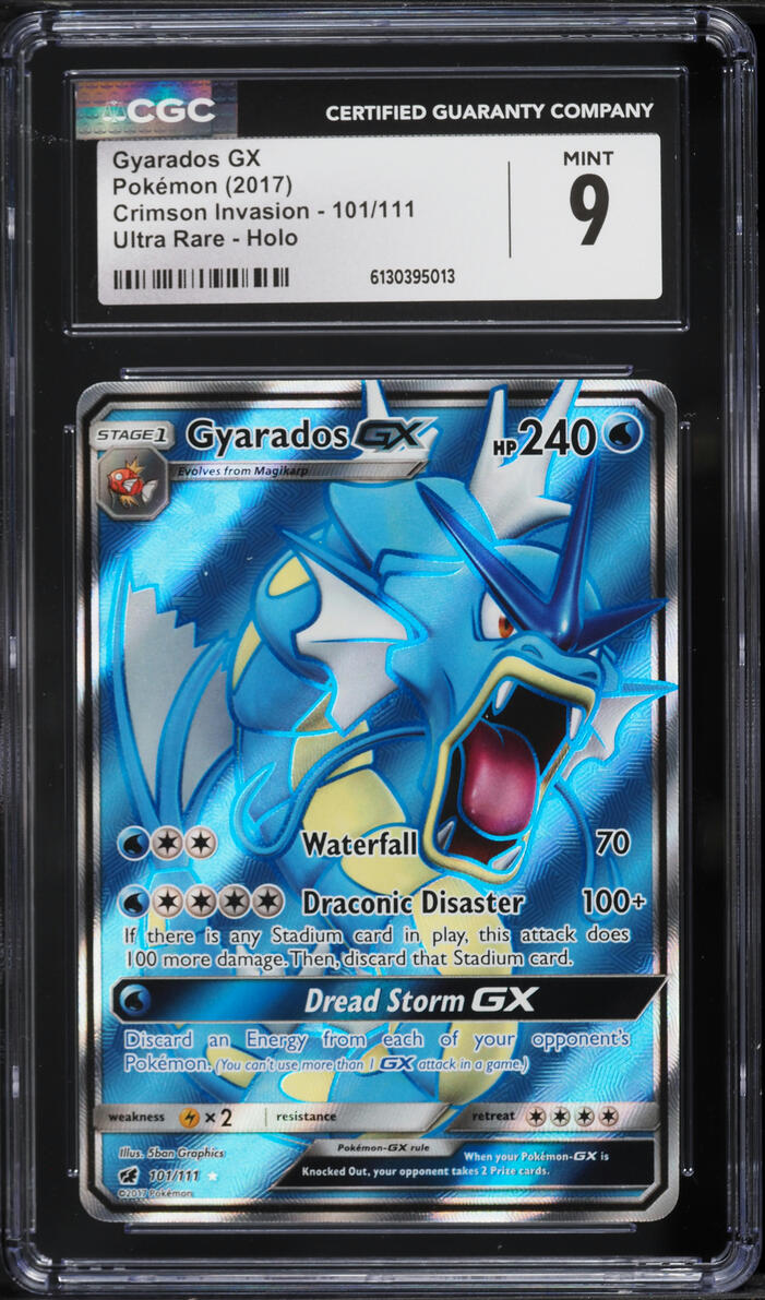 2017 Pokemon Sun & Moon Crimson Invasion Full Art Gyarados GX #101 CGC 9 MINT