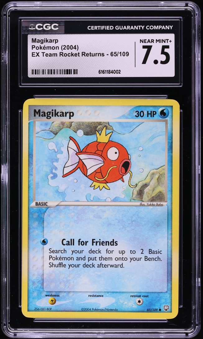 2004 Pokemon EX Team Rocket Returns Magikarp #65 CGC 7.5 NRMT+