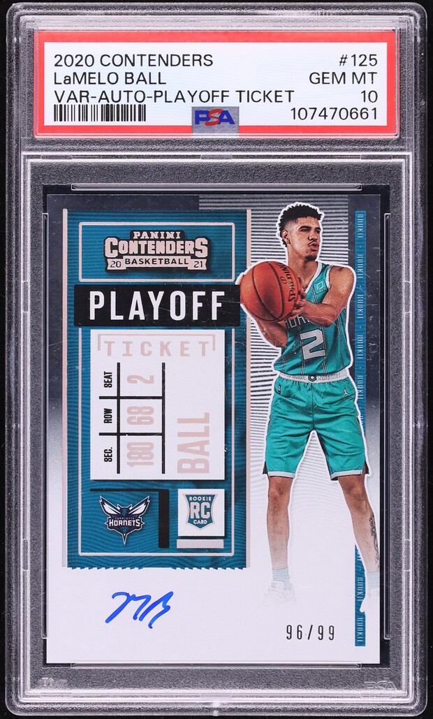 2020 Panini Contenders Playoff Ticket LaMelo Ball ROOKIE AUTO /99 #125 PSA 10 GEM MINT