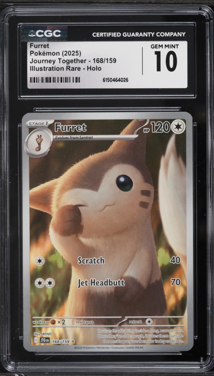 2025 Pokemon Scarlet & Violet Journey Together IR Furret #168 CGC 10 GEM MINT