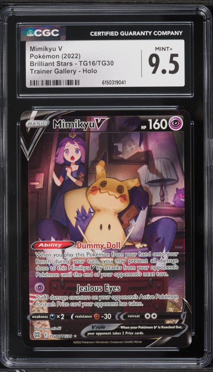2022 Pokemon Sword & Shield Brilliant Stars CHR Mimikyu V #TG16 CGC 9.5 MINT+