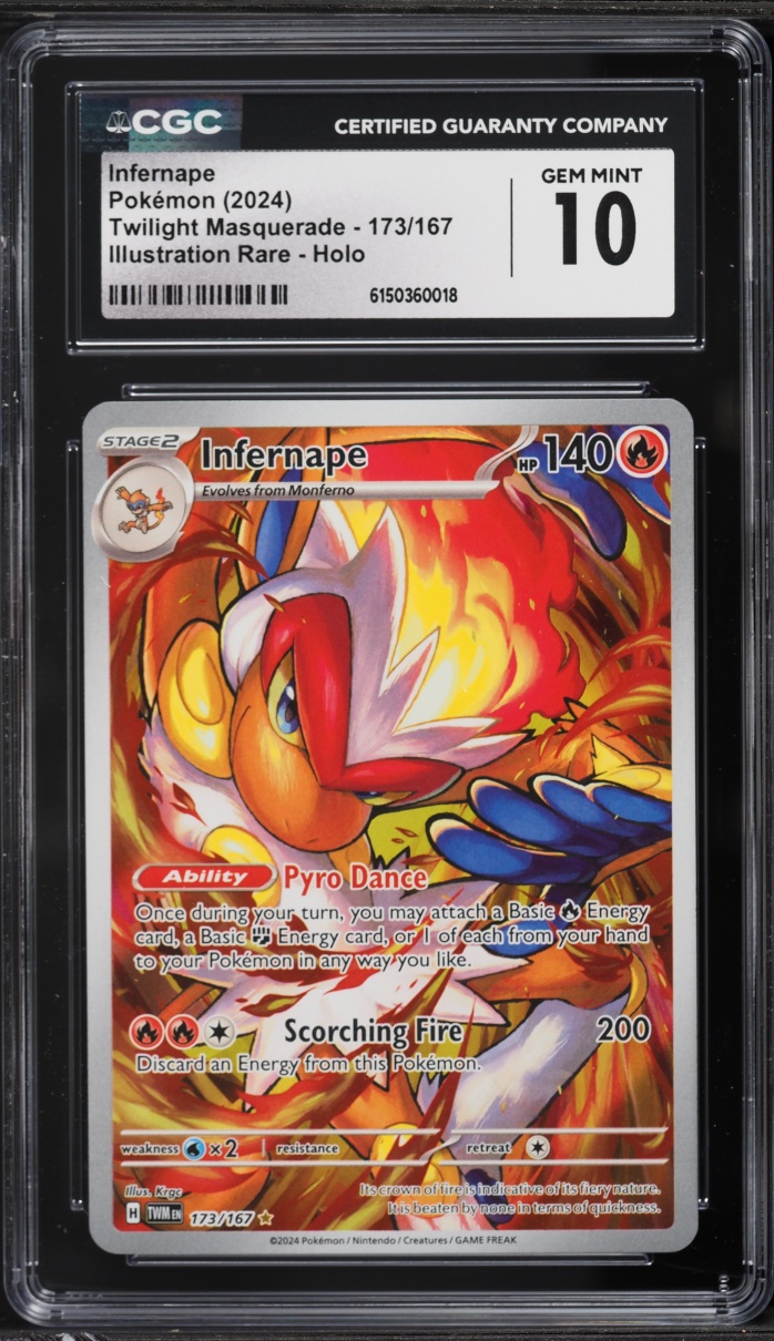 2024 Pokemon Scarlet & Violet Twilight Masquerade IR Infernape #173 CGC 10 GEM MINT