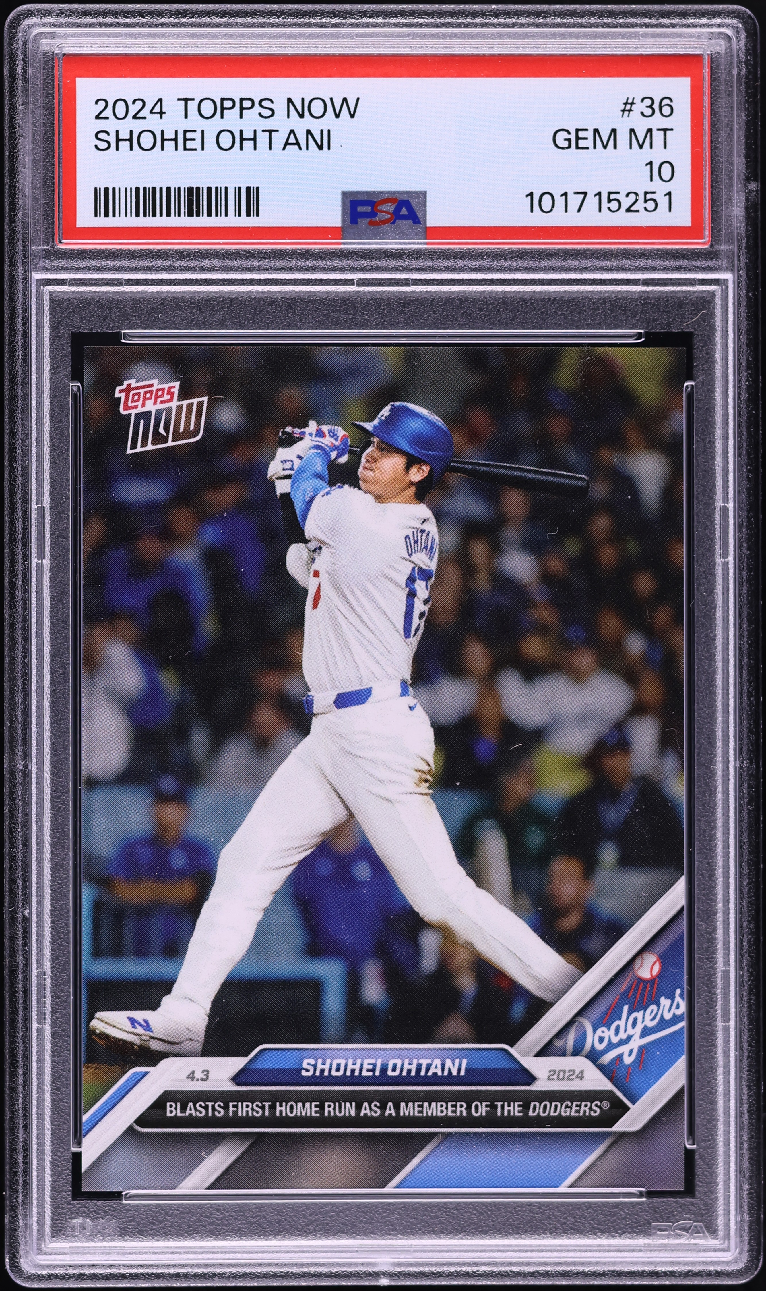 2024 Topps Now Shohei Ohtani #36 PSA 10 GEM MINT on Fanatics