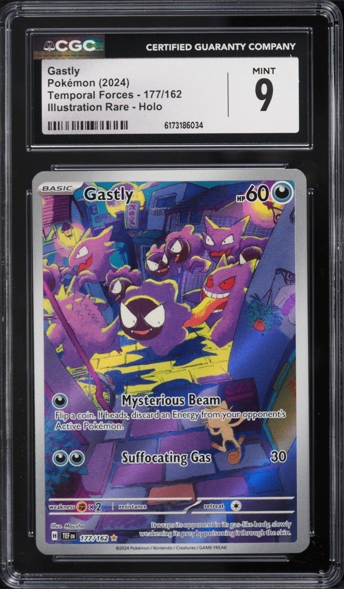 2024 Pokemon Scarlet & Violet Temporal Forces IR Gastly #177 CGC 9 MINT