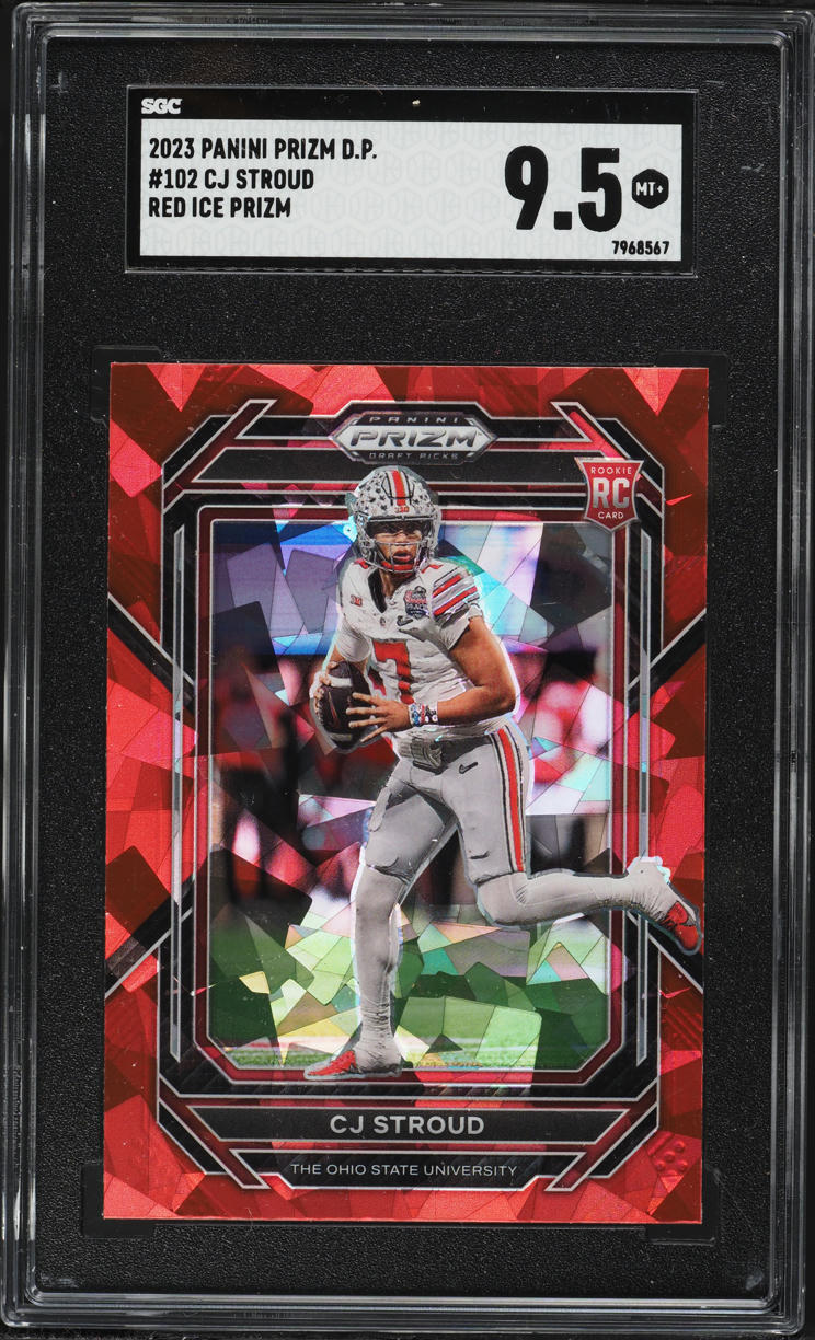 2023 Panini Prizm Draft Picks Red Ice CJ Stroud ROOKIE #102 SGC 9.5 MINT+