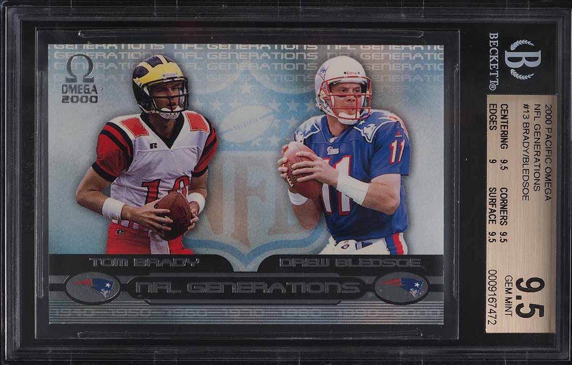 2000 Pacific Omega Generations Drew Bledsoe Tom Brady ROOKIE #13 BGS 9.5 GEM
