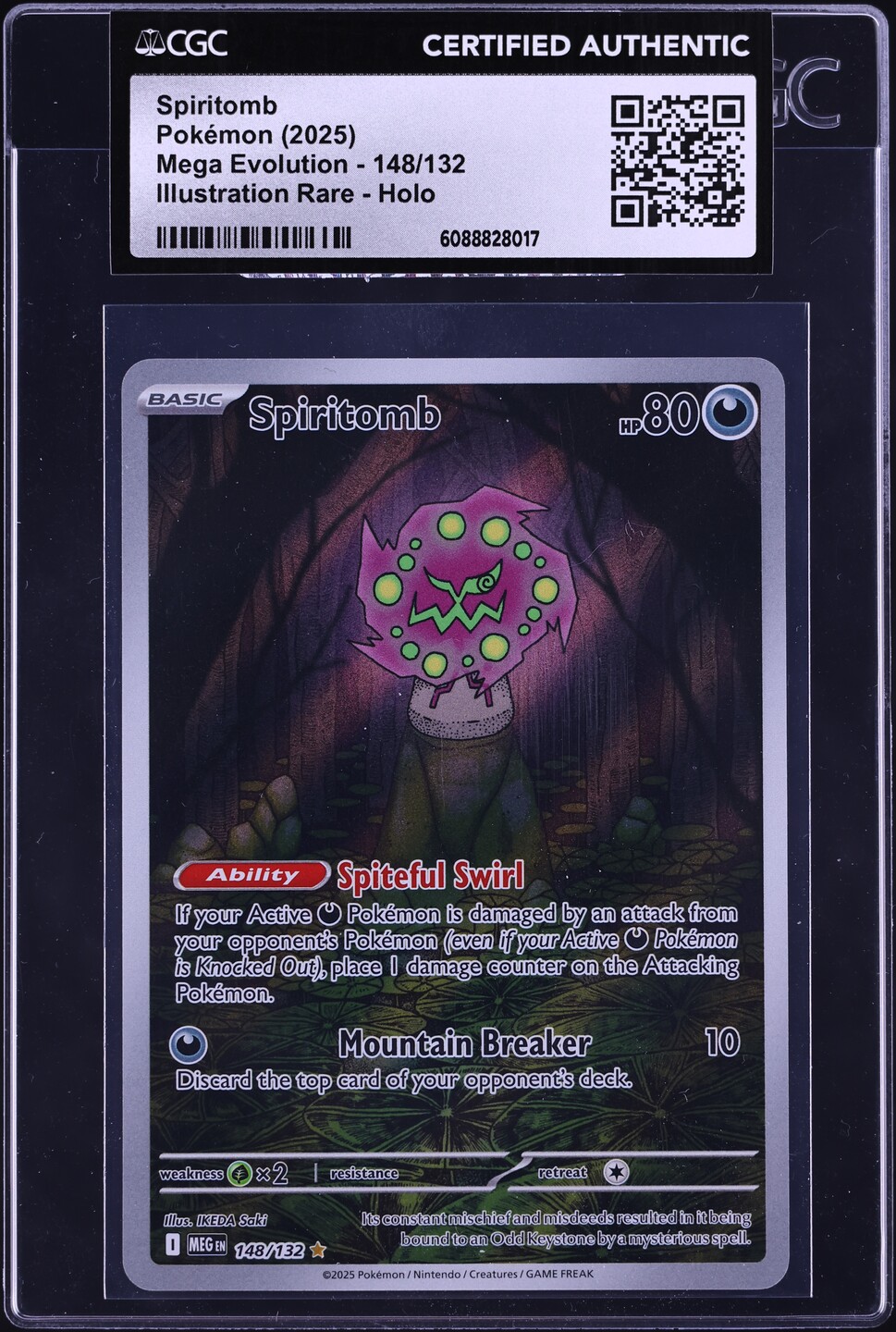 2025 Pokemon Mega Evolution IR Spiritomb #148 CGC AUTH