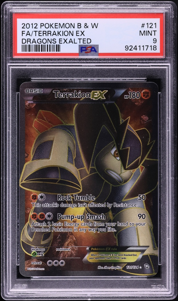 2012 Pokemon Black & White Dragons Exalted Full Art Terrakion EX #121 PSA 9 MINT