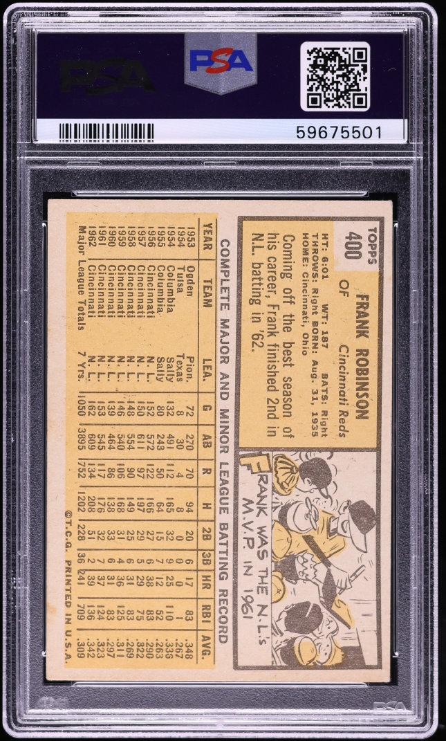 1963 Topps Frank Robinson #400 PSA 4 VGEX