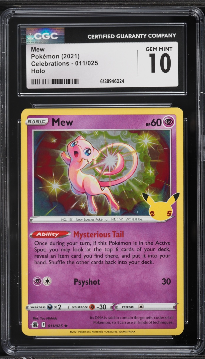 2021 Pokemon Sword & Shield Celebrations Holo Mew #11 CGC 10 GEM MINT