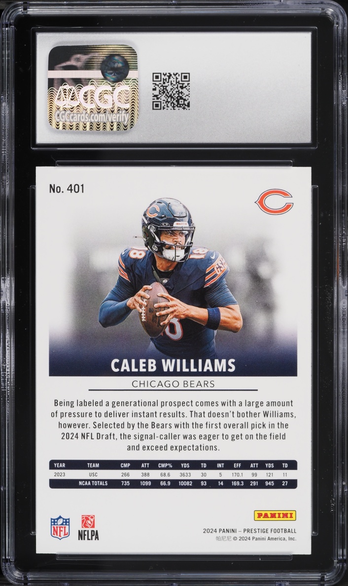 2024 Panini Prestige Caleb Williams ROOKIE #401 CGC 9 MINT