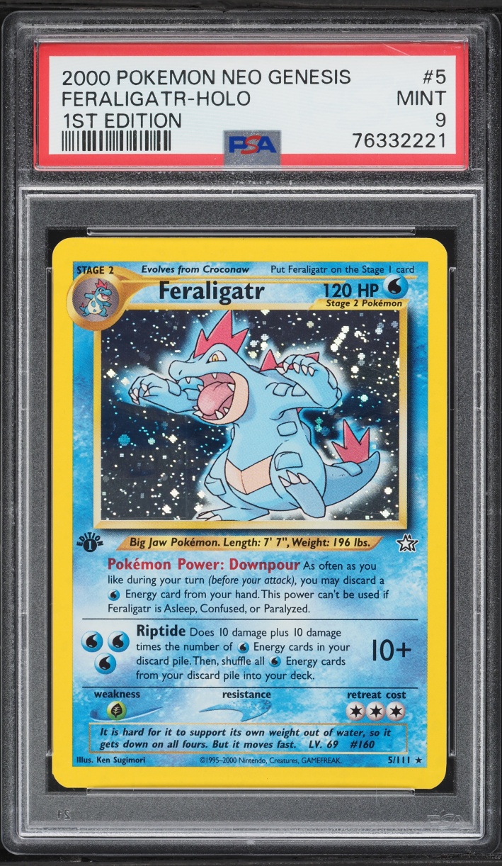 2000 Pokemon Neo Genesis 1st Edition Holo Feraligatr #5 PSA 9 MINT