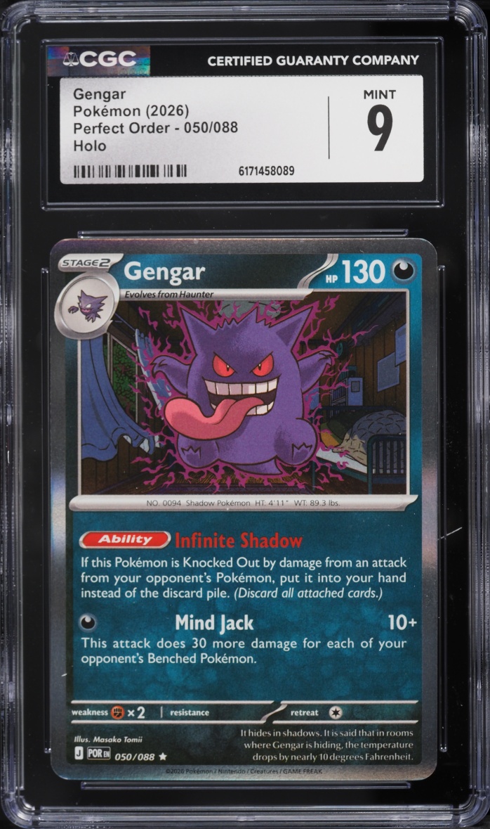 2026 Pokemon Mega Evolution Perfect Order Holo Gengar #50 CGC 9 MINT