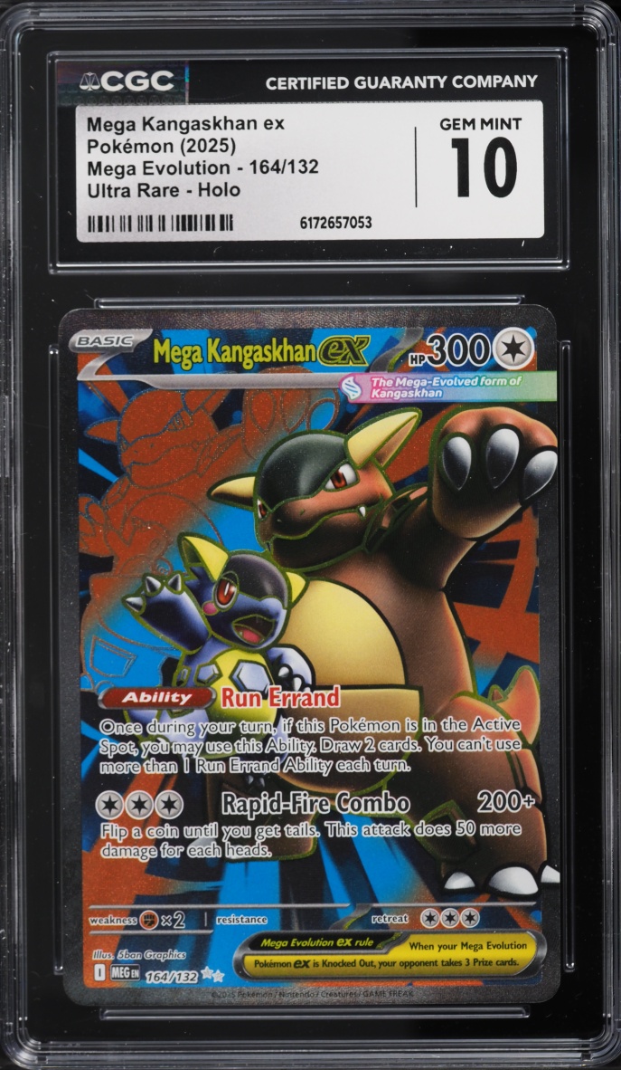 2025 Pokemon Mega Evolution Full Art Mega Kangaskhan ex #164 CGC 10 GEM MINT