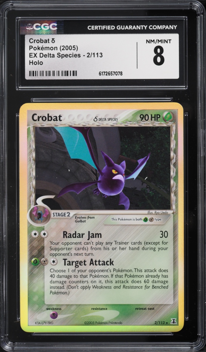 2005 Pokemon EX Delta Species Holo Crobat #2 CGC 8 NM-MT