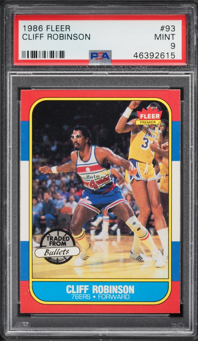 1986 Fleer Basketball Cliff Robinson #93 PSA 9 MINT