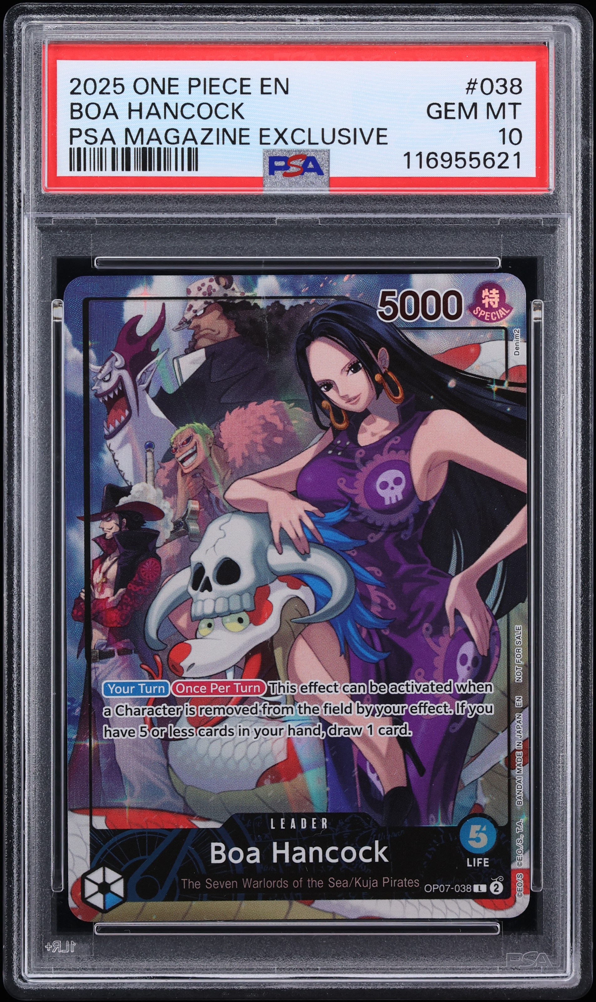 2025 One Piece Promo PSA Magazine Exclusive Alt Art Leader Boa Hancock #OP07-038 PSA 10 GEM