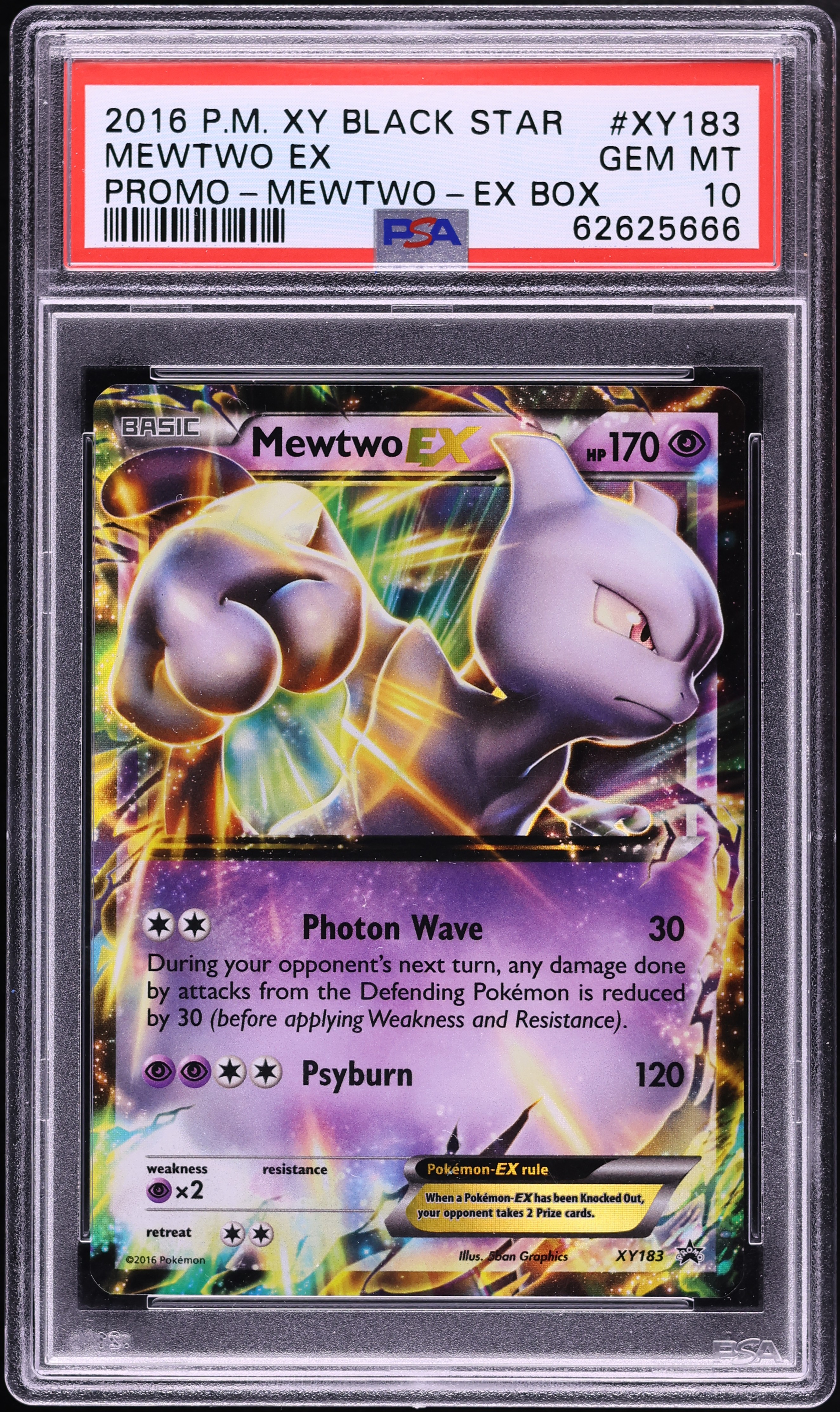 2016 Pokemon XY Black Star Promo Box Holo Mewtwo EX #XY183 PSA 10 GEM MINT