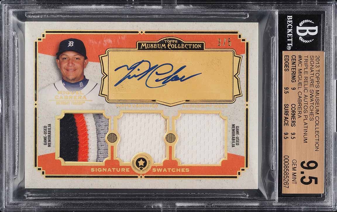 Carte De Baseball Miguel Cabrera - 2004 Donruss - Auto + Relic Patch - SP Mini - Detroit Tigers