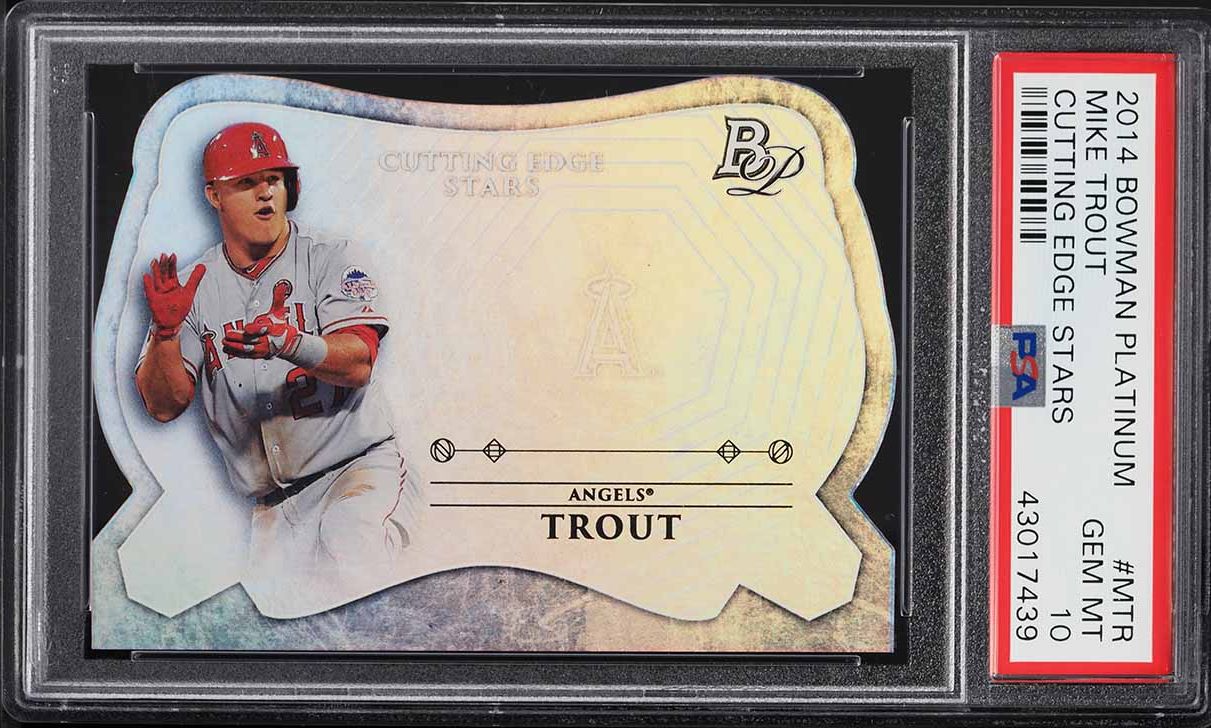 2014 Bowman Platinum Cutting Edge Stars Die-Cut Mike Trout #CES-MTR PSA 10 GEM MINT