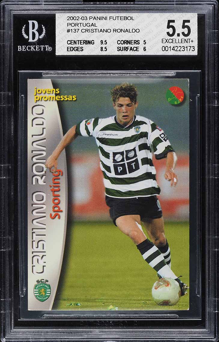2003 Panini Sports Mega Craques Cristiano Ronaldo ROOKIE BGS 5.5 EX+