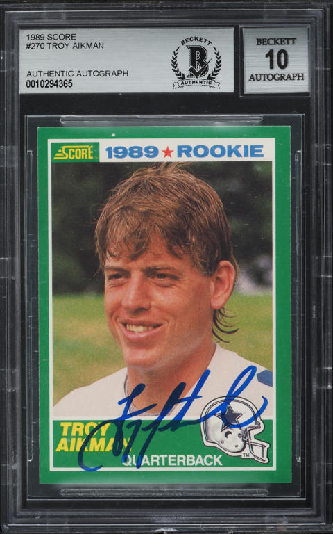 1989 Score Football Troy Aikman ROOKIE #270 PSA 9 MINT on Fanatics